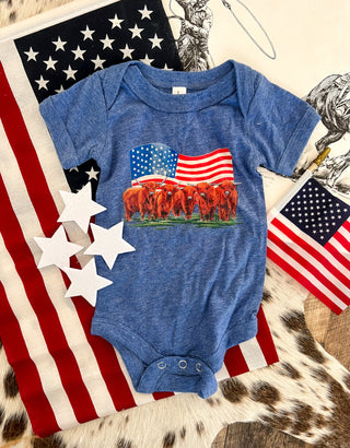 Western 4th Of July -USA Highland(Heather Blue) (Infant/Toddler/Youth)