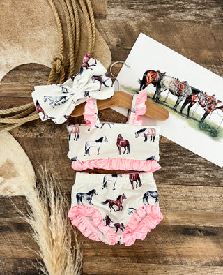 Wild & Free Horses Two Piece Swimsuit (Minis)