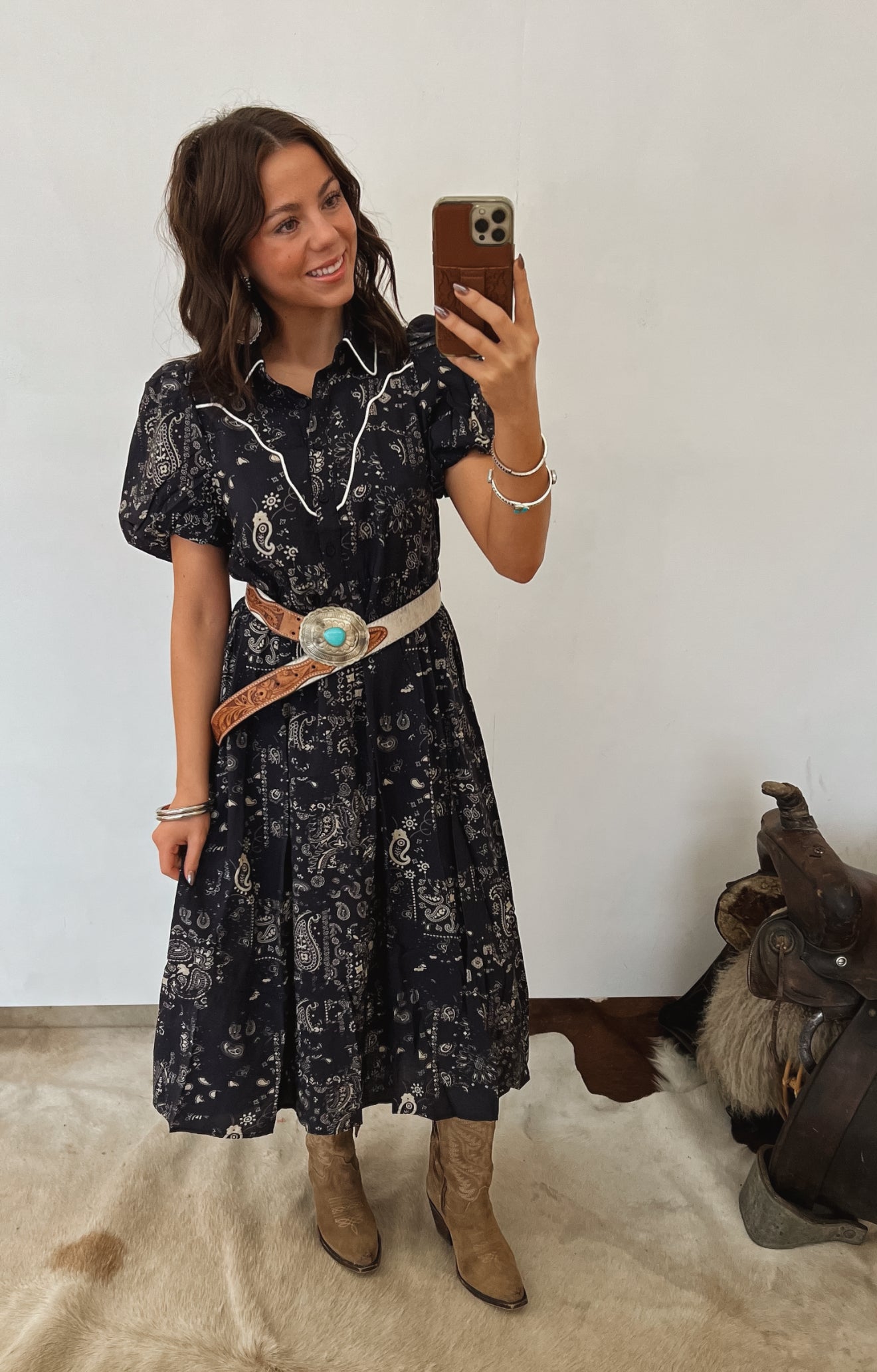 Midnight Paisley Dress