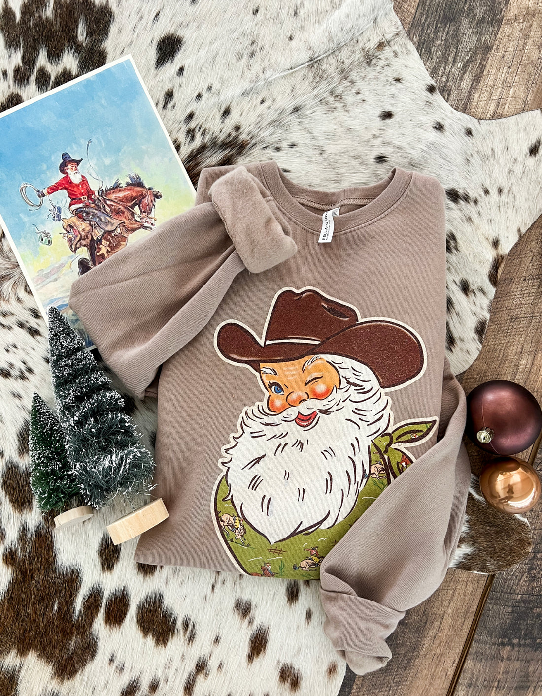 Jolly Ole Western Santa Christmas Sweatshirt (adult)