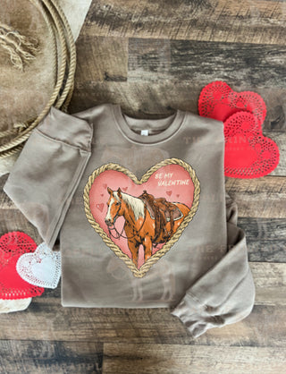 Heart Horse Valentines Tee or Sweatshirt (Adult)(Mocha)