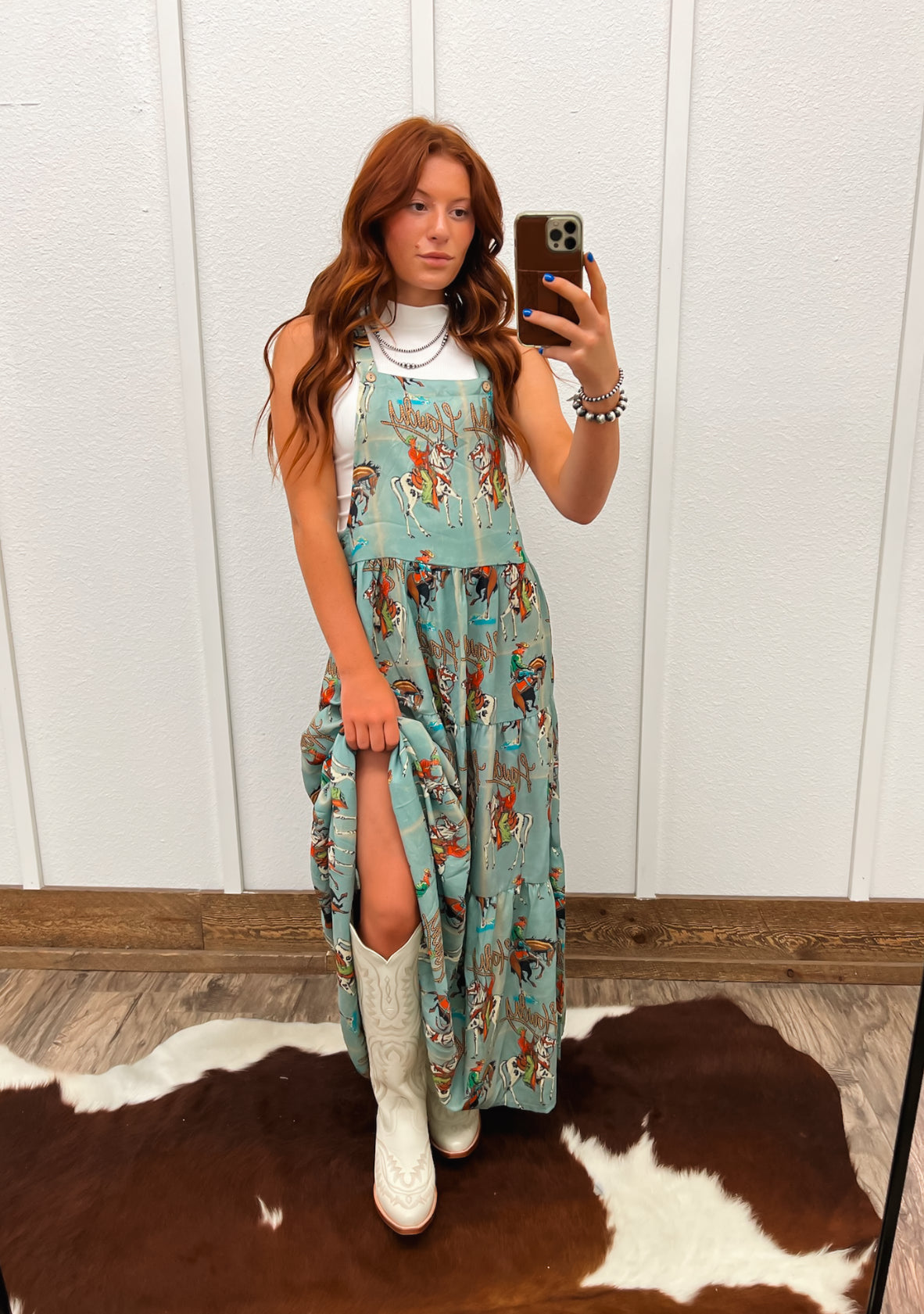 Howdy Retro Cowboy Overall Dress