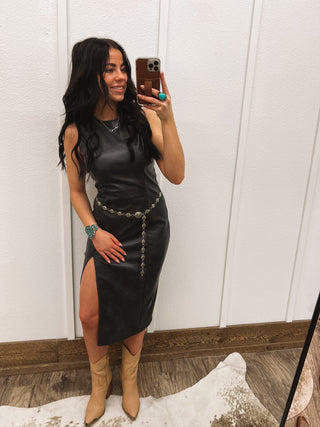 The It Girl Faux Leather Dress