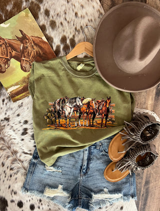 Saddle Up Horses Muscle Tank