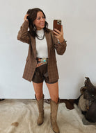 Chic Cowgirl Plaid Blazer