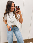 Out In The Country Mock Neck (Ivory) Tops - Sweaters