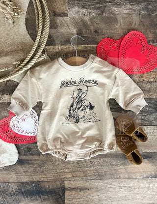 Rodeo Valentines Bubble Romper(Infant) (Clay)