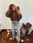 It Girl Cable Knit Sweater (Brown) Tops - Sweaters