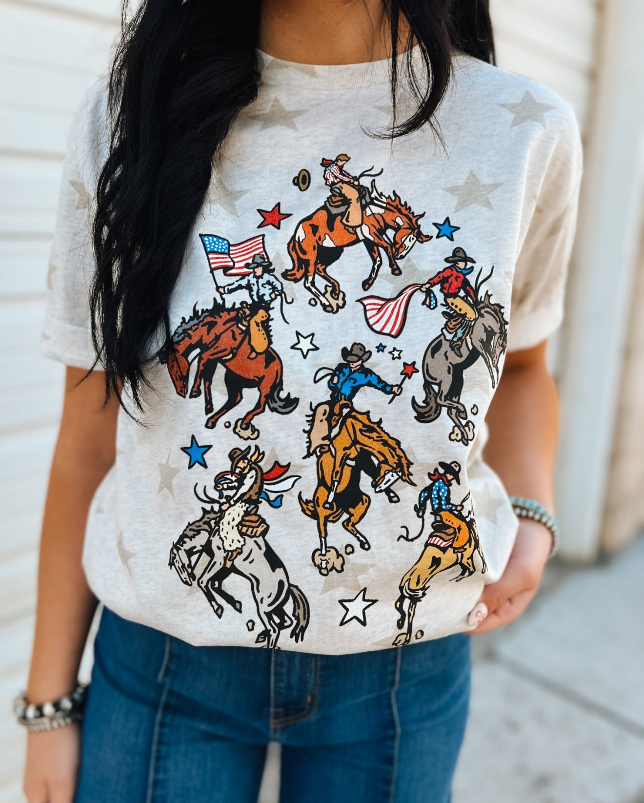 Freedom Cowboys Cream Star Tee