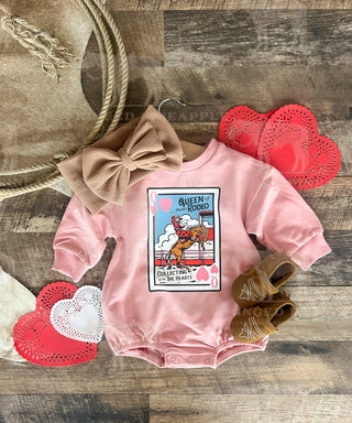 Queen of Hearts Valentines Bubble Romper (Pink)