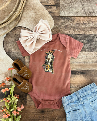 Wildflower Chaps (S/S Ribbed Onesie/ Tee) (little kid)(Rust)