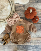 Branded Pumpkin Bubble Romper(brown)