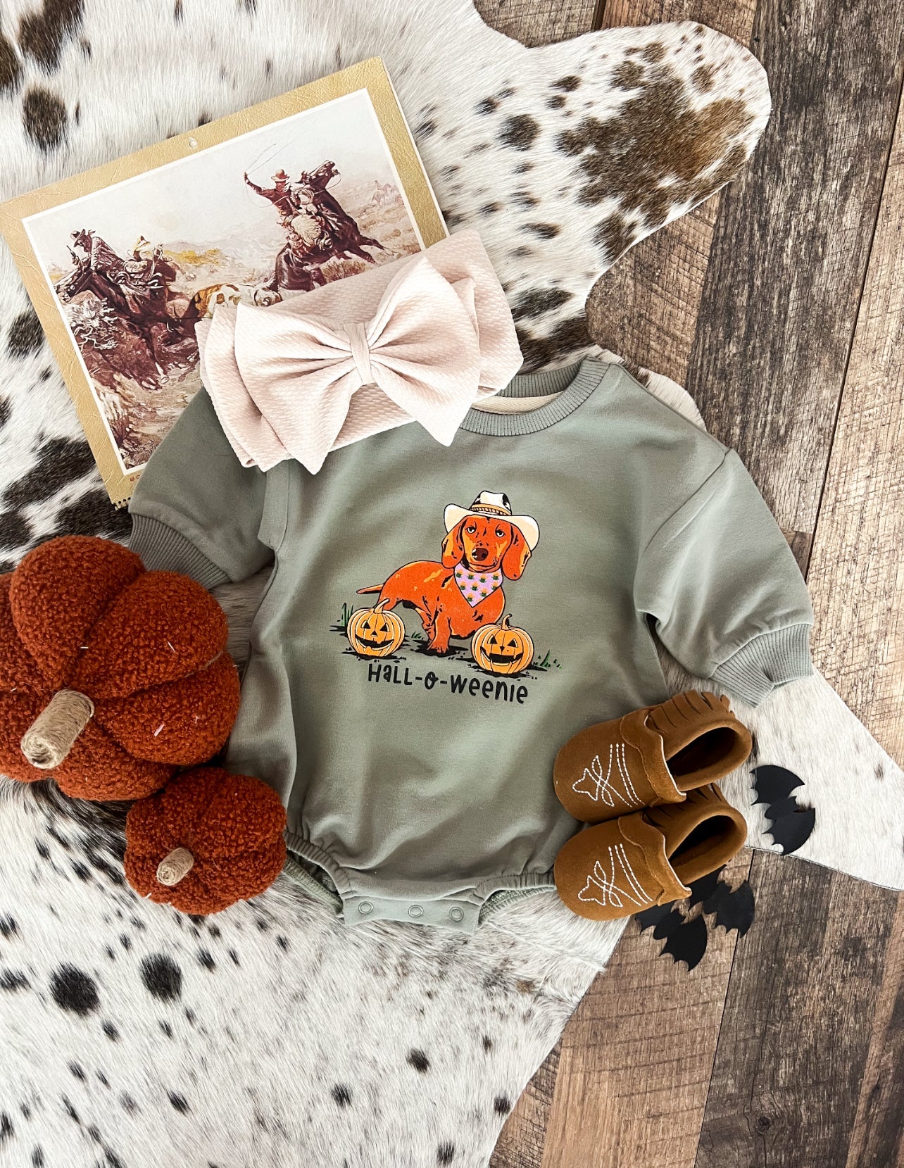 Halloweenie Bubble Romper (Green)