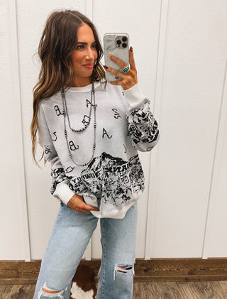 (restocking) Sparkle Brand Cowboy Bar Sweater