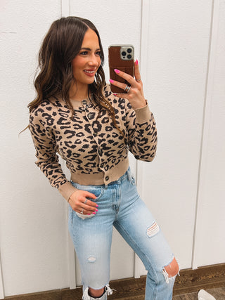 Leopard Button Down Cardigan