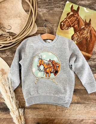 Easter Horse Sweatshirt(Infant/Toddler/Youth)(Grey)