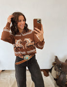 Wild Stallion Knit Zip Up Tops - Outwear