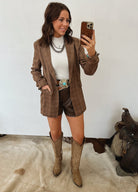Chic Cowgirl Plaid Blazer