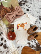 Western Fall Paint Horse Graphic Design Onesie/Tee (little kid)(cream)