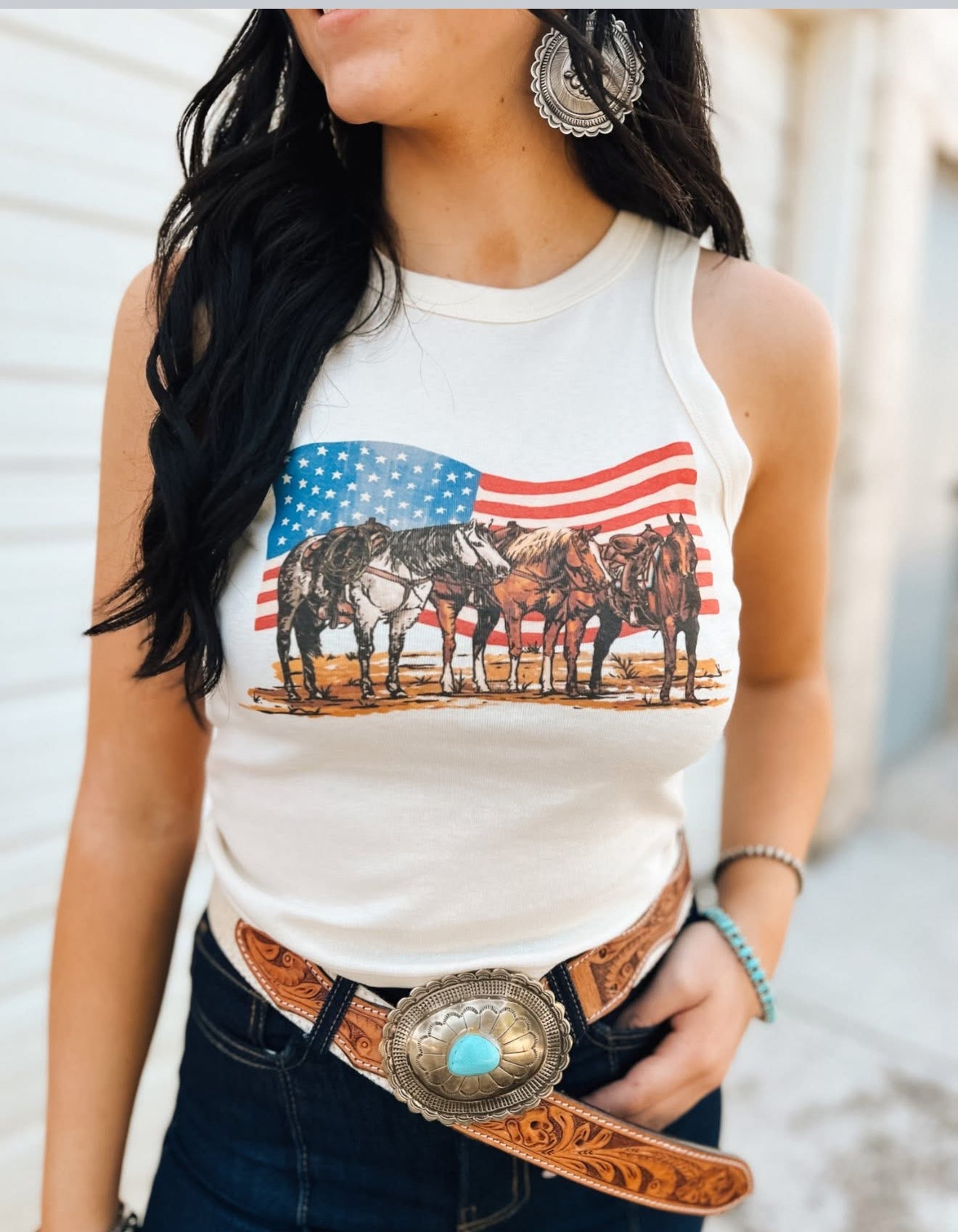 Freedom Horse Cropped Tank