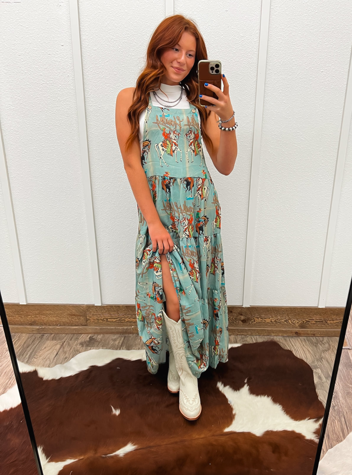 Howdy Retro Cowboy Overall Dress