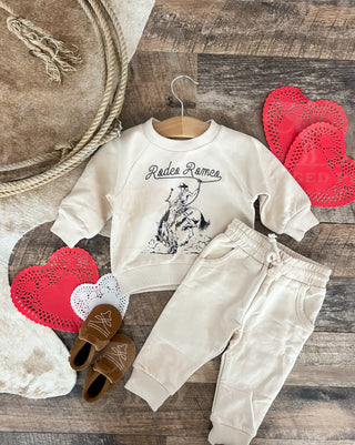 Rodeo Romeo Valentines Lounge Set(cream)(Infant/Toddler)