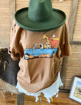 Old Blue Truck Tee (distressed cognac)