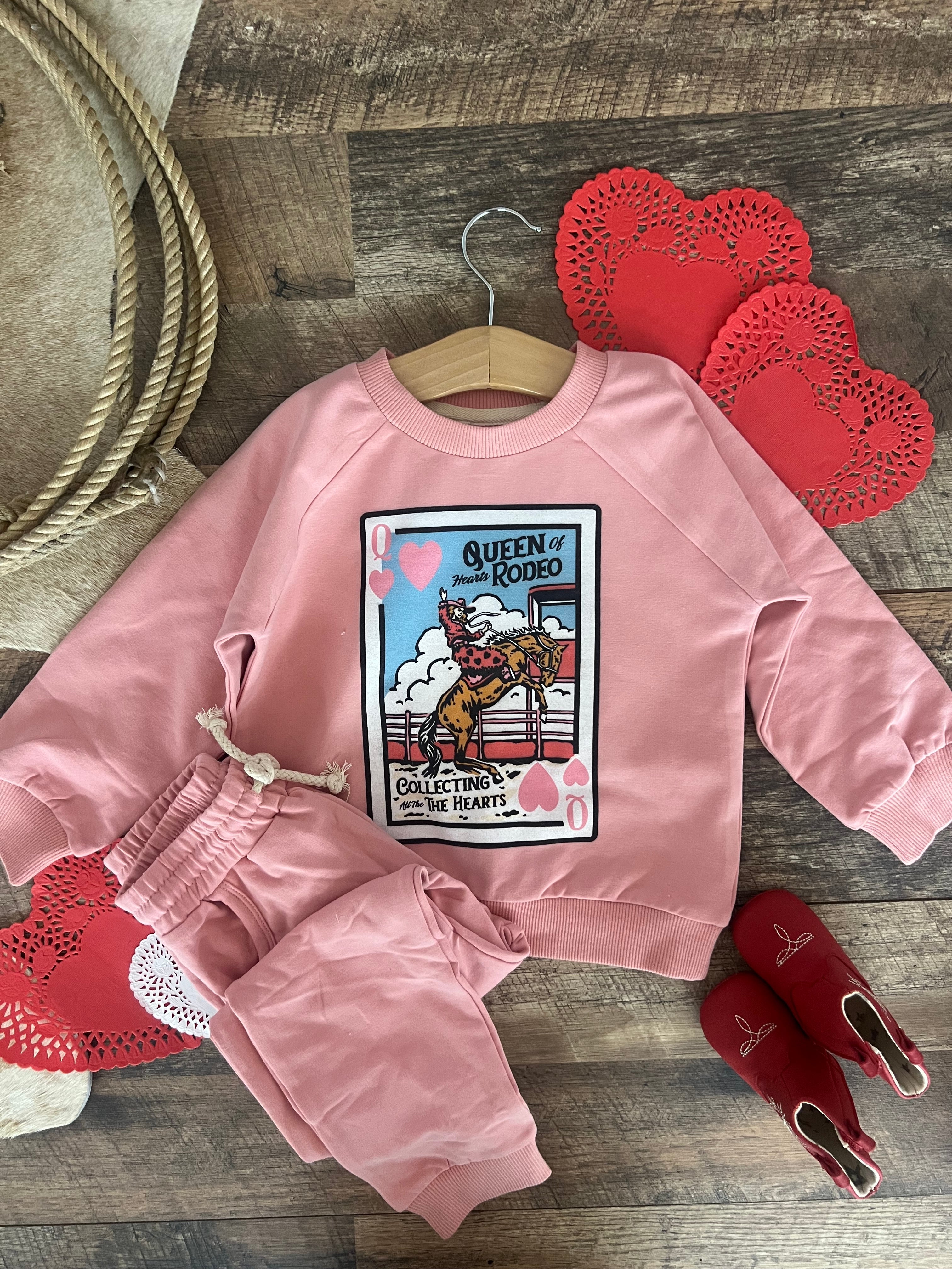 Queen of Hearts Valentines Lounge Set(Infant/Toddler)(Pink)