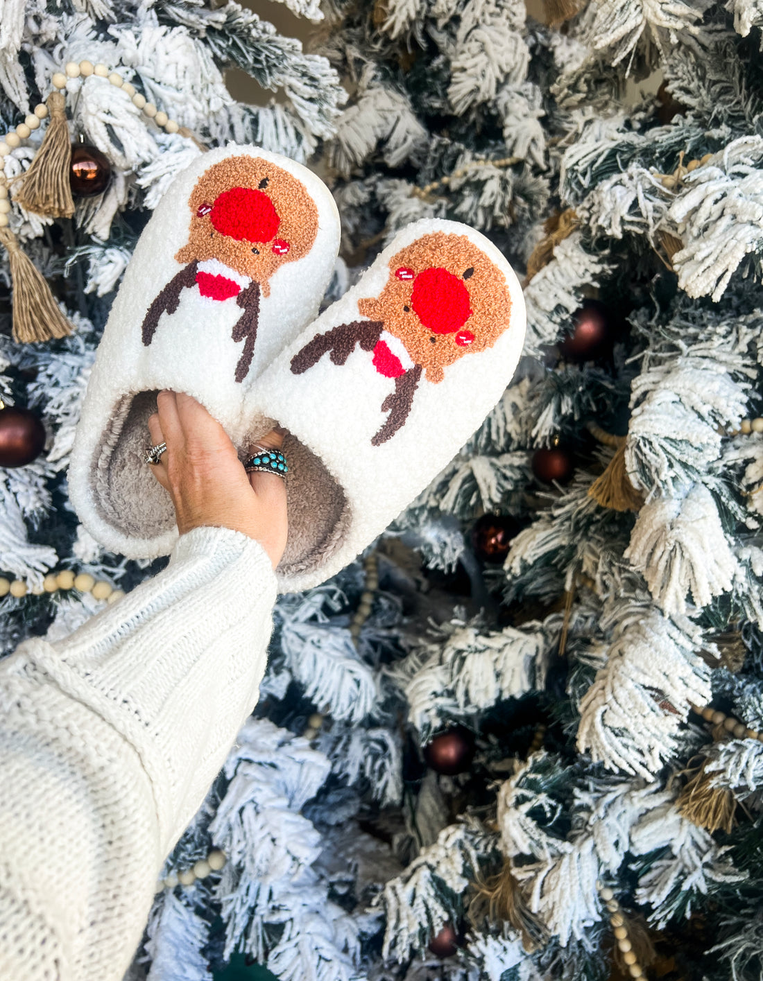 Christmas Reindeer Slippers (closed toe)
