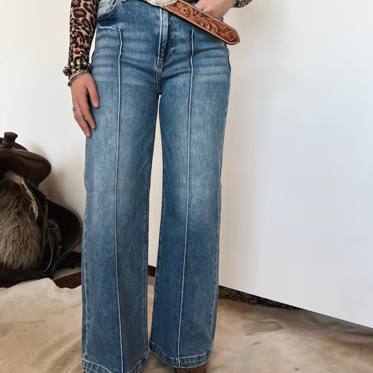 Howdy High Waisted Front Seam Denim (5989) – theFRINGEDpineapple