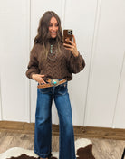 It Girl Cable Knit Sweater (Brown) Tops - Sweaters
