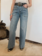 Western High Rise Wide Leg Denim (8158)