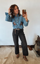 Good Ole Days’ Horse Denim Blouse