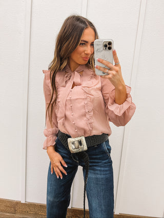 River Of Love Ruffle Blouse(Mauve)