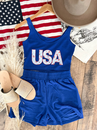 USA Cowboy Western Retro SET(blue)