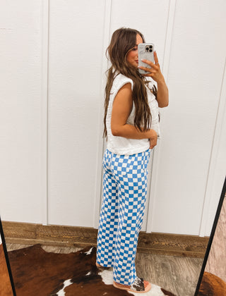 Demi Blue Checkered Pants