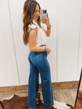 Rancher Button Way High Waisted Denim(Medium)