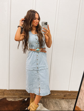 Rhinestone Cowgirl Denim Dress