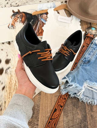 Western Fringed Sneakers(Black)