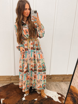 Cowboy Motel Town Maxi Dress