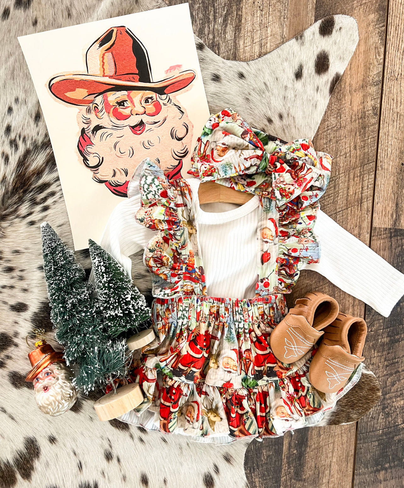 Christmas Town Romper Dress(Little Kid) 3-6m (3xs)