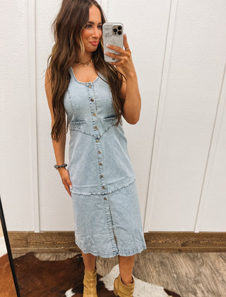 Rhinestone Cowgirl Denim Dress