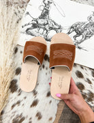Boot Stitch Slides(Rust/Cream