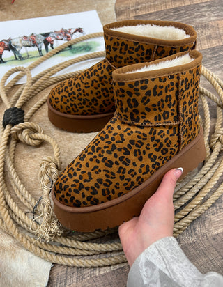 Leopard Platform Booties