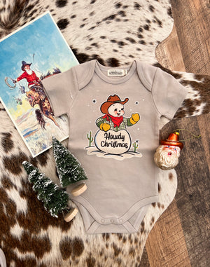 Howdy Cowboy Snowman Christmas Design (Onesie/Youth Tee)