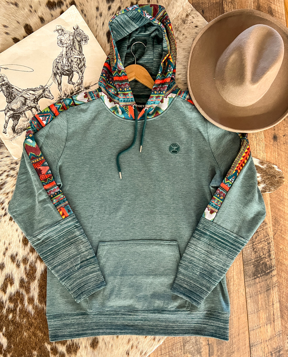 Teal “Canyon” Cowgirl - Hoodie (woman)