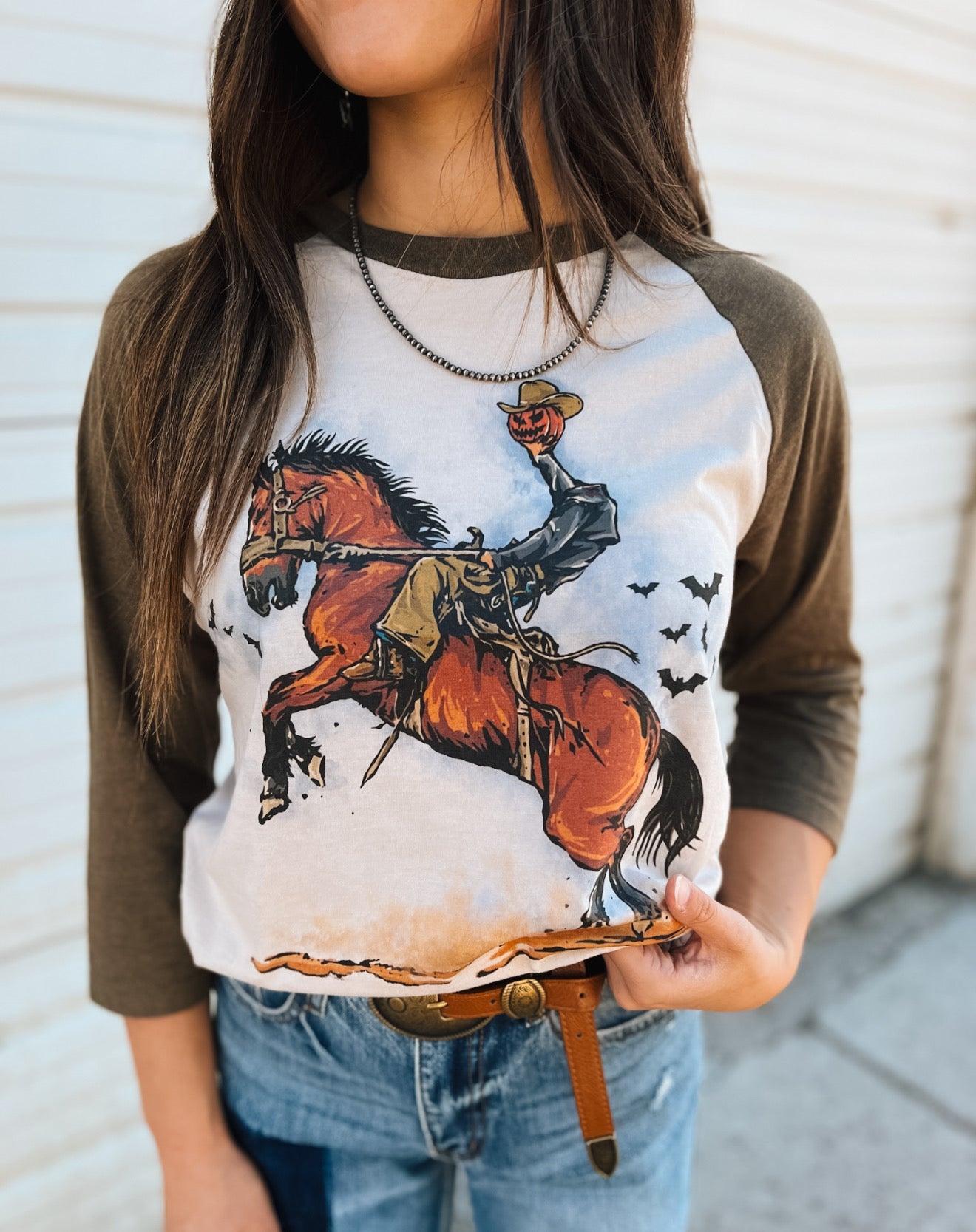 Headless Horseman– Raglan Tee(Tan/Brown)