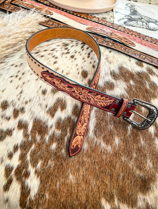 Howdy Floral Tooled Belt