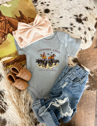 Support Your Local Ranchers Ribbed Onesie/Tee(little kid)