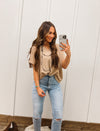 Simple Girl V-Neck Top(Taupe)